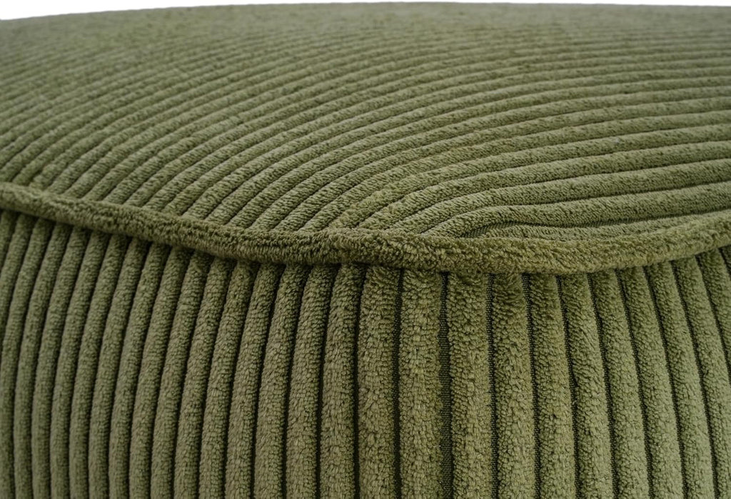 Christopher Knight Home Kyle Corduroy Woven Upholstery Square Ottoman, Living Room Sofa Ottoman with Wood Frame, Comfy Seating Experience with Dense Foam Padding, Non-Marking Foot Caps, Olive Green