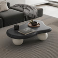 40' Modern Coffee Table Cloud Shape Low Center Table Cute Irregular Indoor Tea Table with 3 Ball Legs for Living Room Small Space