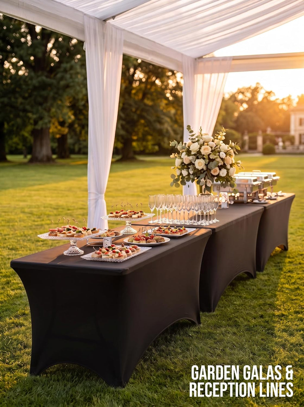 Utopia Kitchen 8Ft 10 Pack, Black Tablecloth for Rectangle Tables - Fitted Table Cloth Washable & Wrinkle Resistant Bulk Event Hospitality Wedding Banquet Corporate Functions Use