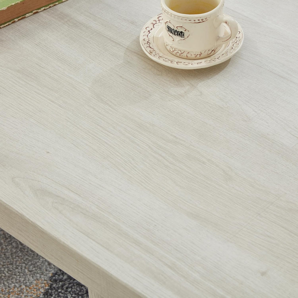 Roundhill Furniture Mchome 3-Piece Coffee Table Set, Coffee Table and Two End Tables, White Finish