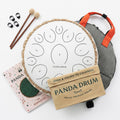 Panda Drum Pro (White) | Steel Tongue Handpan with Music Book, Mallets, Carrying Bag & Finger Picks | 15 inch, 432 Hz | Rain Drum for Inside & Outside | Calming Musical Instrument for Adults & Kids