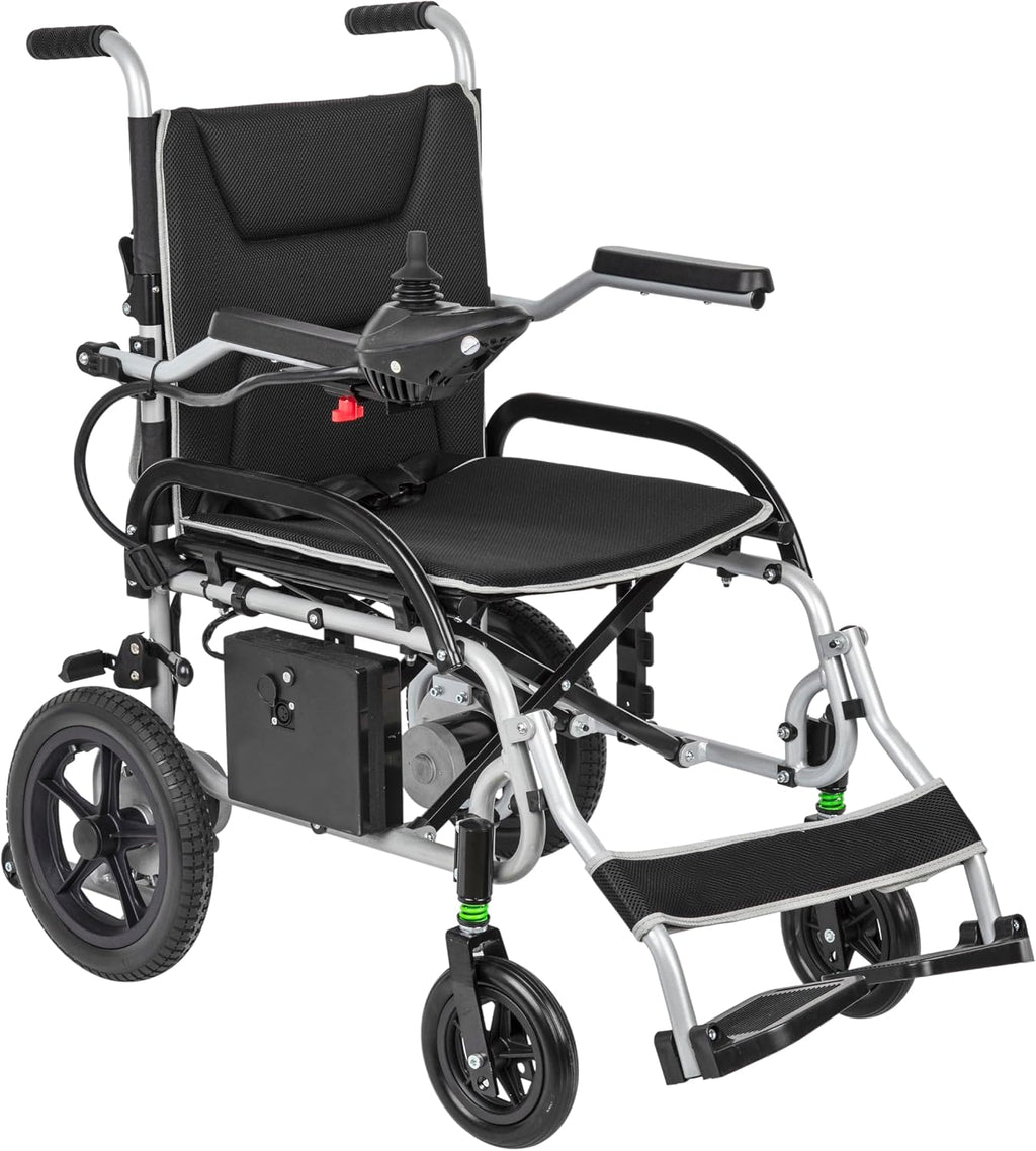 Electric Wheelchair, Lightweight 37.5 lbs,Dual180W Motor Power,10AH Battery,12 Miles Range for Adults, Foldable Lightweight Electric Wheelchairs with Seatbelt, Max Capacity:265 lbs