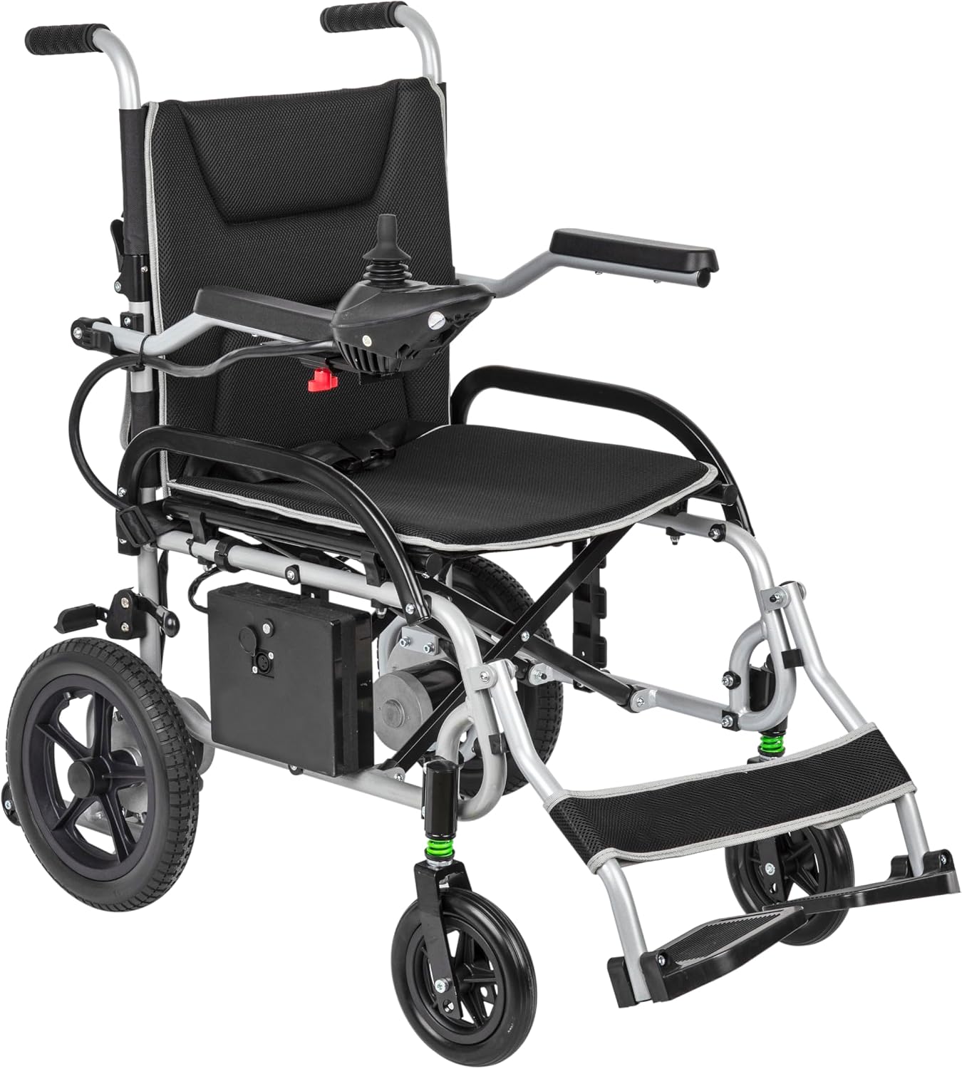 Electric Wheelchair, Lightweight 37.5 lbs,Dual180W Motor Power,10AH Battery,12 Miles Range for Adults, Foldable Lightweight Electric Wheelchairs with Seatbelt, Max Capacity:265 lbs