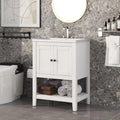 24 Inch Bathroom Vanity with Sink Set Combo, Cabinet with Doors and Open Shelf, Solid Wood Frame with Painted Finish, Modern Style