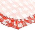 Kwik-Cover 1896-RW 18'' X 96'' Kwik-Cover- Red Gingham Fitted Table Cover (1 full case of 100)