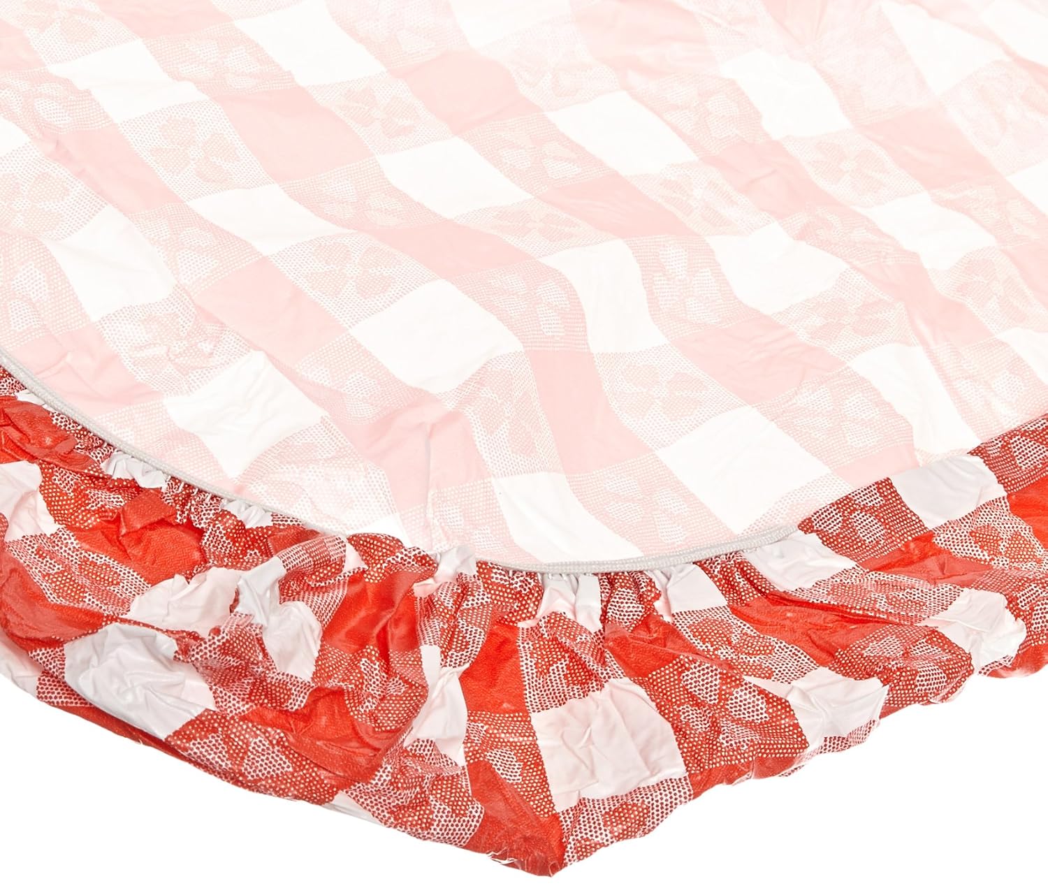 Kwik-Cover 1896-RW 18'' X 96'' Kwik-Cover- Red Gingham Fitted Table Cover (1 full case of 100)