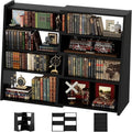 Armocity Expandable Bookshelf, Short Corner Bookshelf for Small Spaces, Small Ladder Book Shelf, Extendable Wood Narrow Bookcase for Living Room, Bedroom, 5 Tier, Black