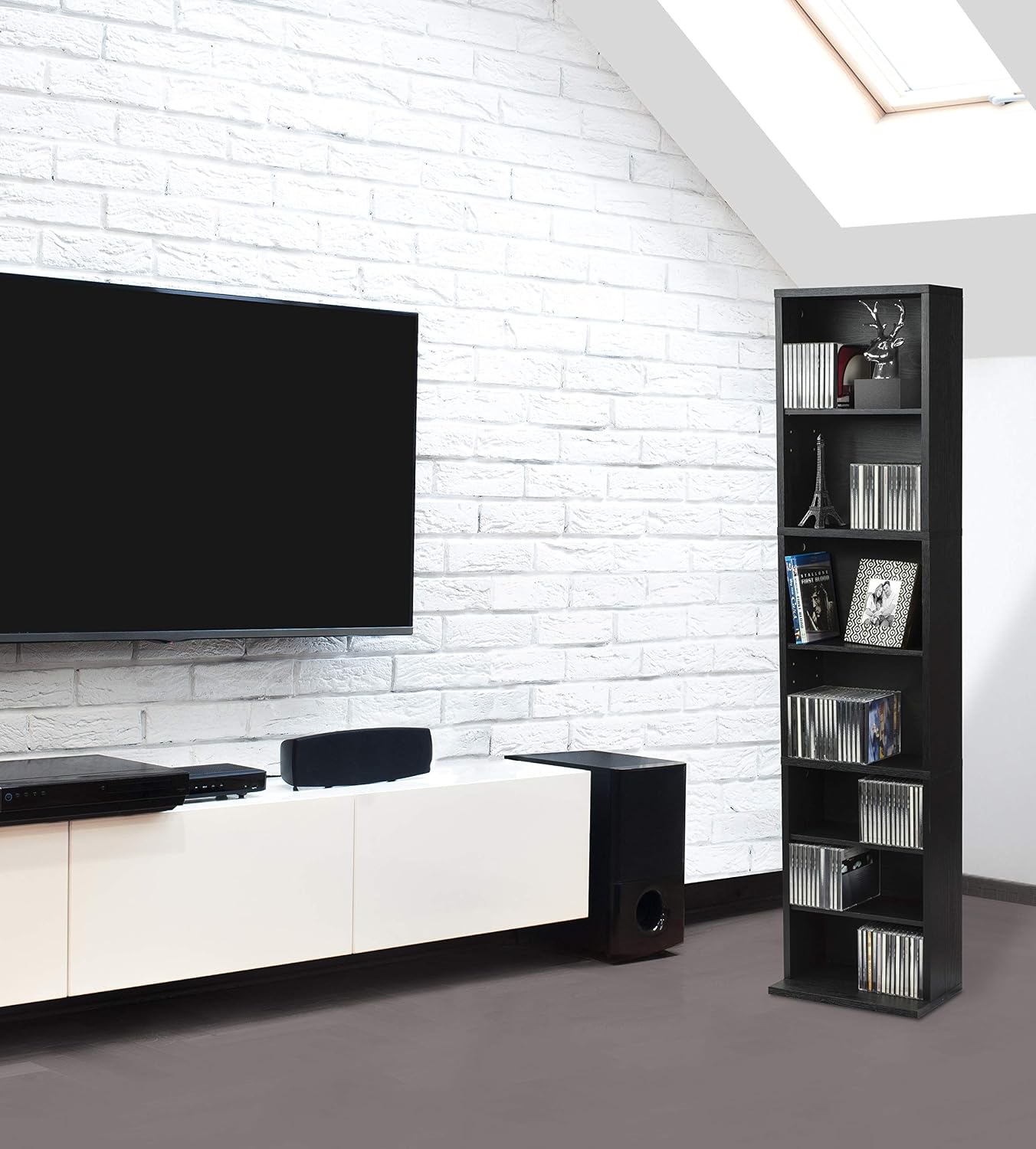 Atlantic Herrin Adjustable Media 261 Ebony Cabinet