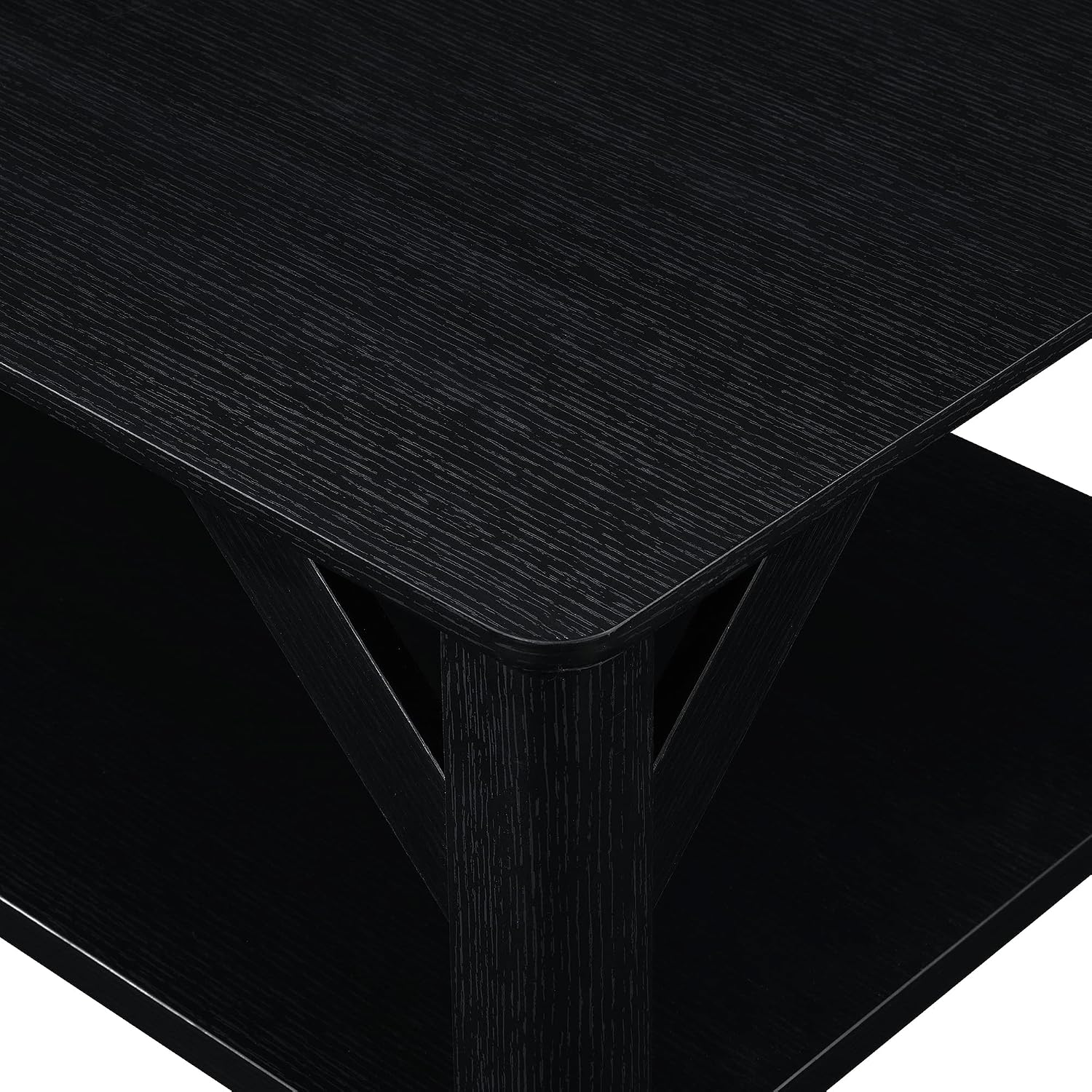 Convenience Concepts Winston Coffee Table 47.25' - Modern Center Room Accent with Storage Shelf for Transitional, Traditional Living & Family Room, Black