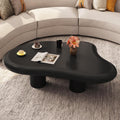 Guyii Cloud-Shaped Coffee Table, Modern Sofa Table with 4 Legs, Black Center Table, Small Irregular Tea Table for Living Room, Easy Assembly