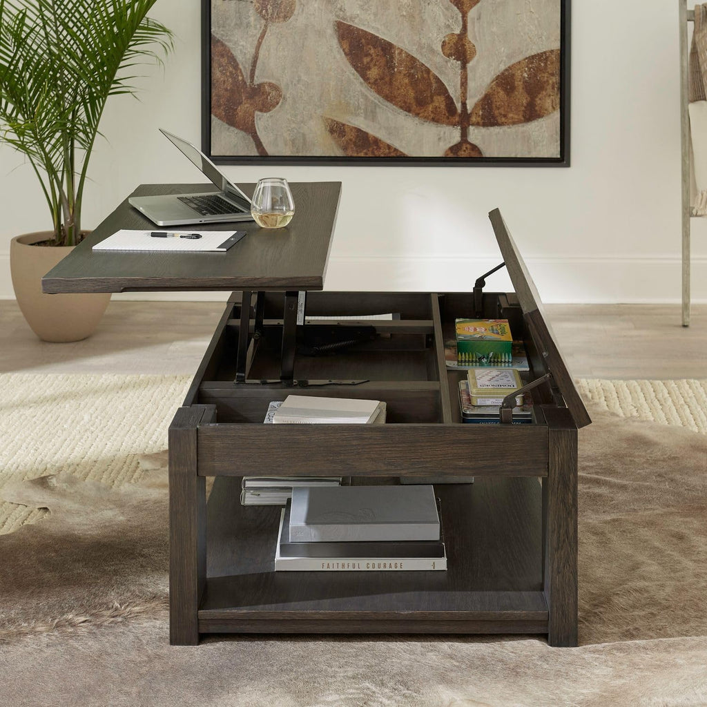 Liberty Furniture Lennox Hill Living Room Lift Top Cocktail Table - Bark