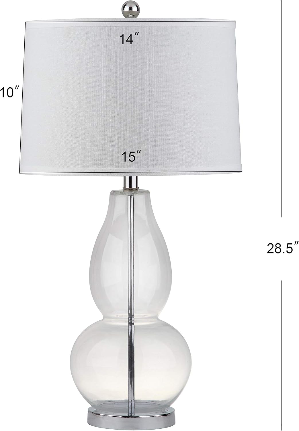 SAFAVIEH Lighting Collection Mercurio Crackle Glass Double Gourd 29-inch Bedroom Living Room Home Office Desk Nightstand Table Lamp Set of 2 (LED Bulbs Included)