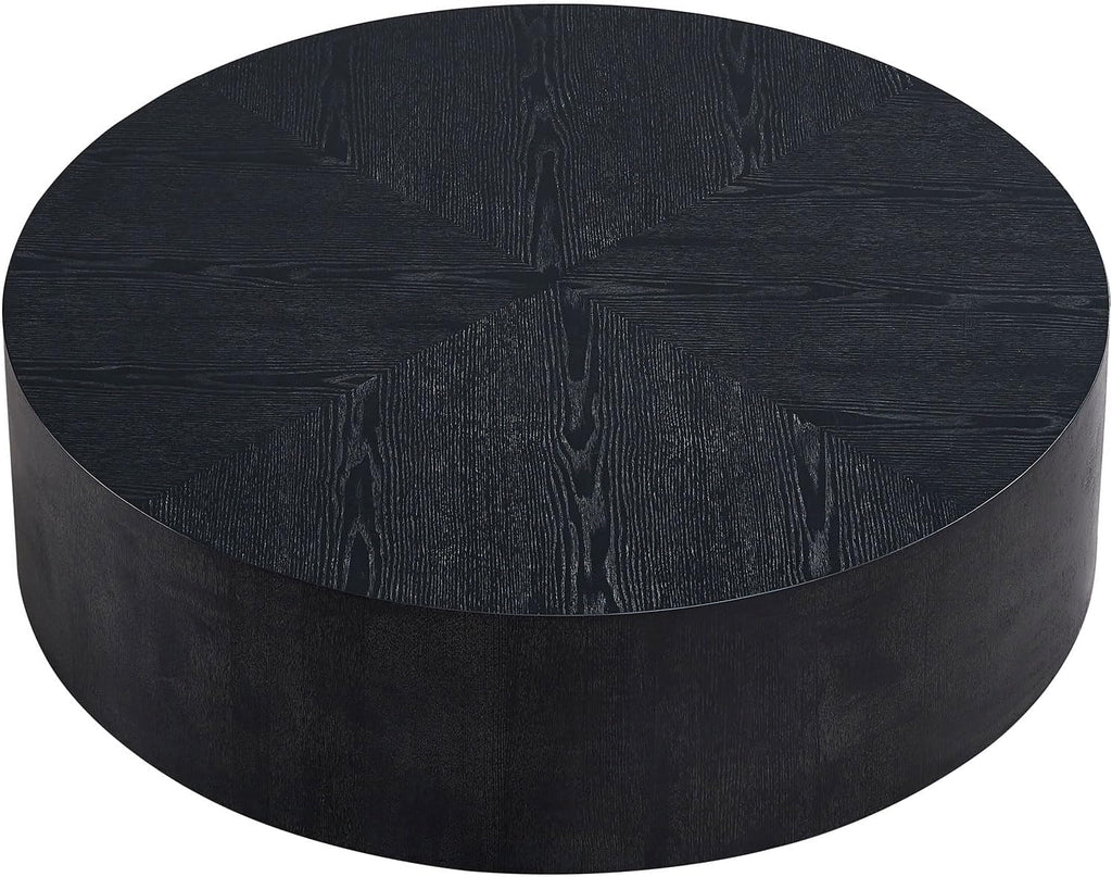 JUSTONE Round Coffee Tables for Living Room,Modern Minimalist Side Tables Accent End Table MDF Drum Center Table for Apartment,Office,Ø35.43'' x 12' H,Black