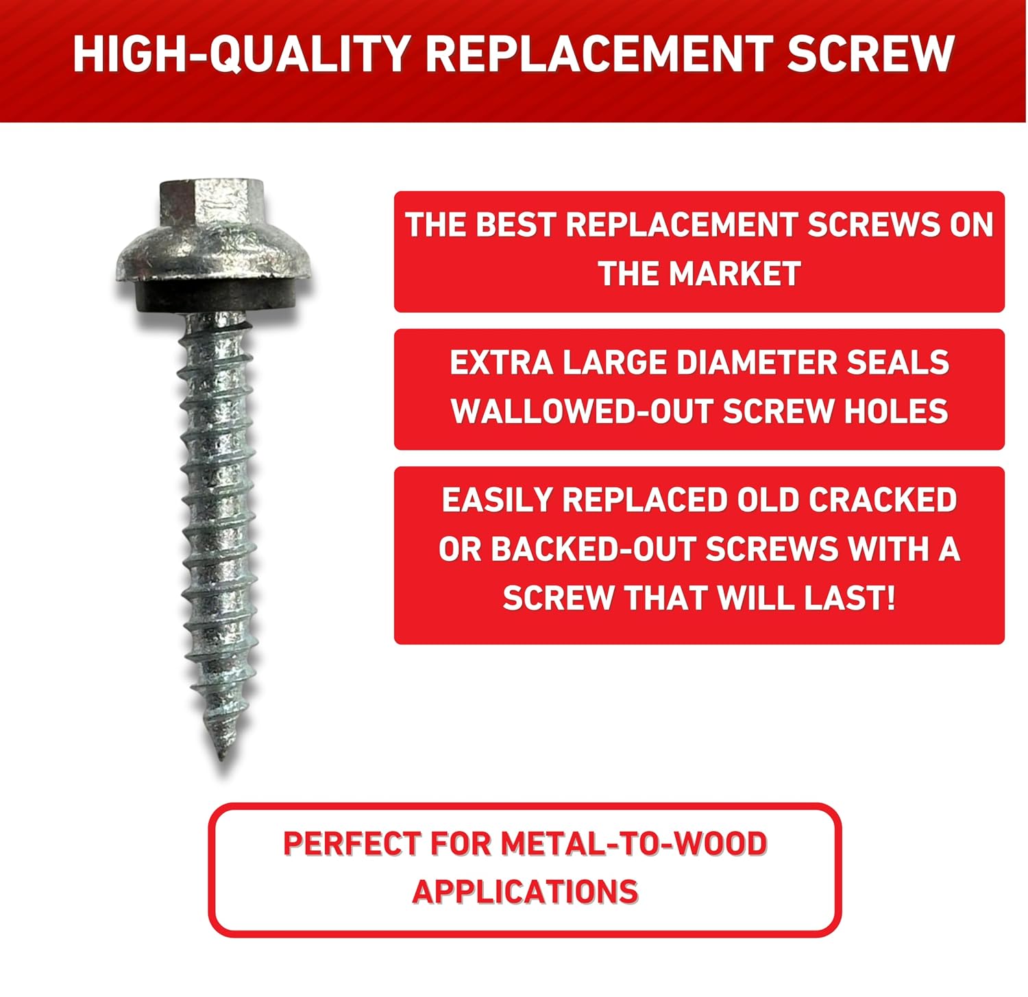 EAGLE 1 Long-Life Metal Roofing Screws: #14 x 1.5 Dome Cap Metal Roofing Screws (250-Count), Self-Tapping Tip, EPDM Washer, Multiple Colors/Includes 5/16' Magnetic Hex Bit Driver (Barn Red, 250)