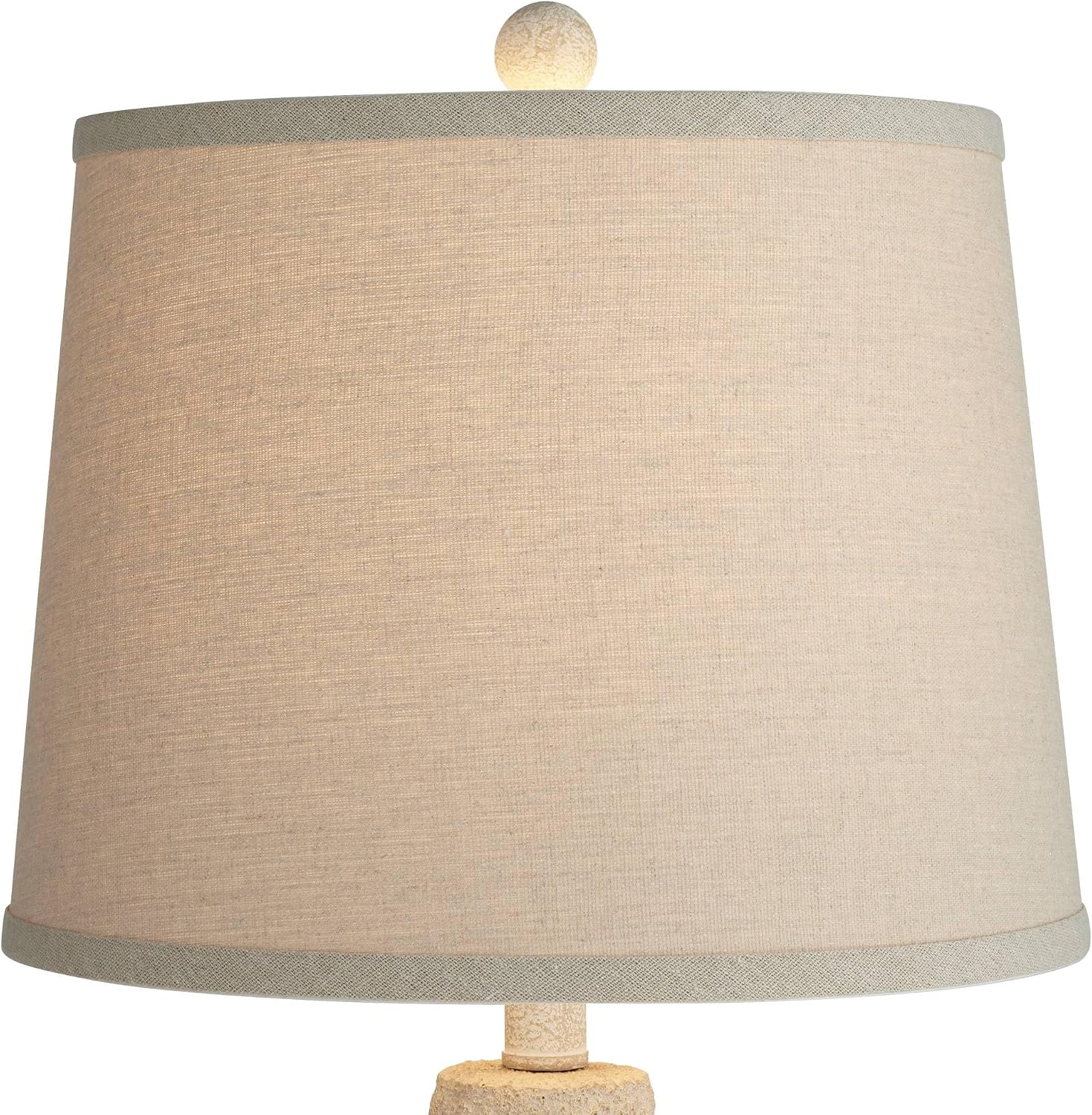 360 Lighting Romeo 23 1/2' High Jar Small Farmhouse Rustic Natural Cottage Coastal Accent Table Lamps Set of 2 Beige Distressed Earth Tone Finish Shade Living Room Bedroom Bedside Nightstand
