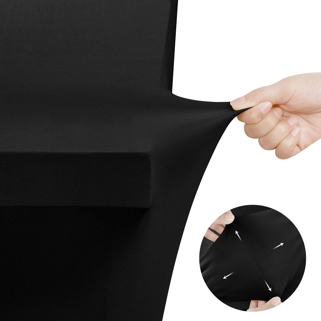 Utopia Kitchen 6Ft 10 Pack, Black Tablecloth for Rectangle Tables - Fitted Table Cloth Washable & Wrinkle Resistant Bulk Event Hospitality Wedding Banquet Corporate Functions Use