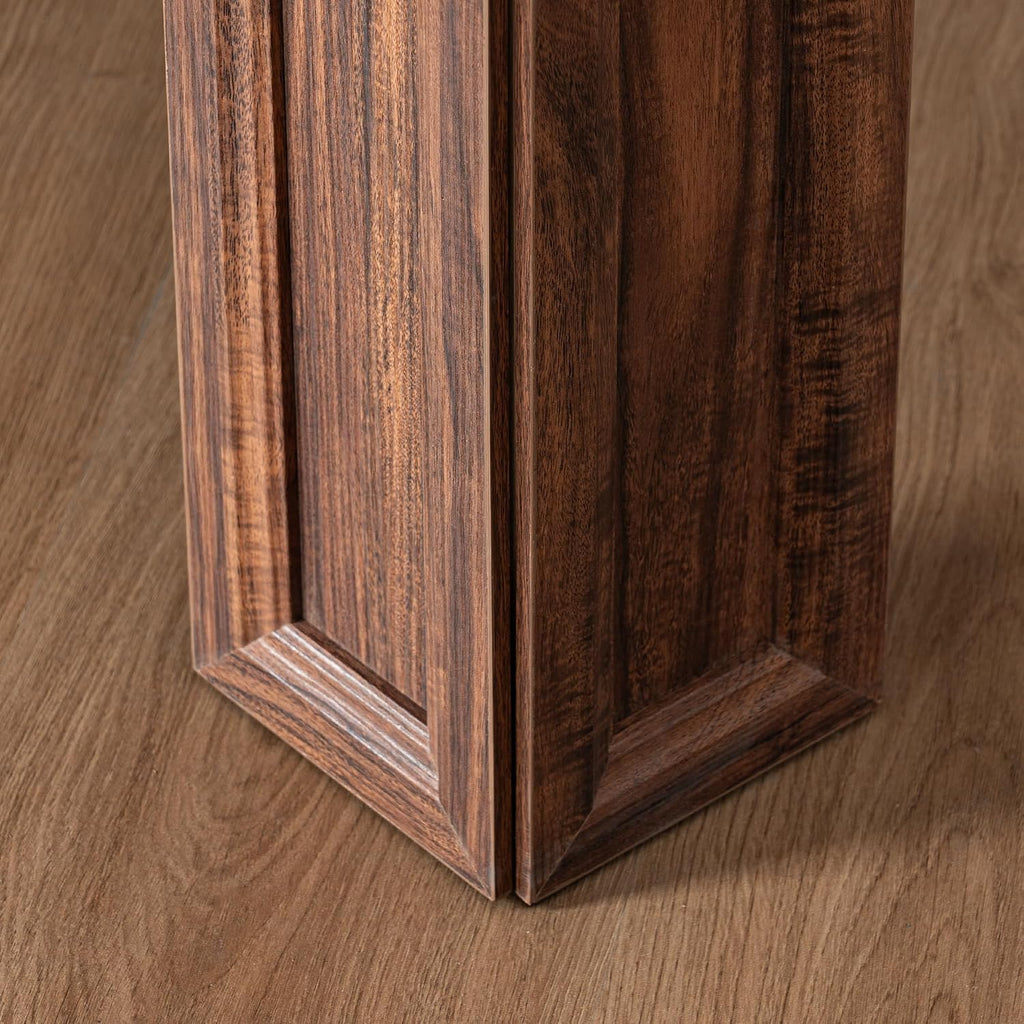 Square Coffee Table for Living Room, 39.4'' Farmhouse Wood Grain Finish Coffee Table with Carved Legs, Rustic Simple Style Center Table, Easy Assembly, Walnut Wood