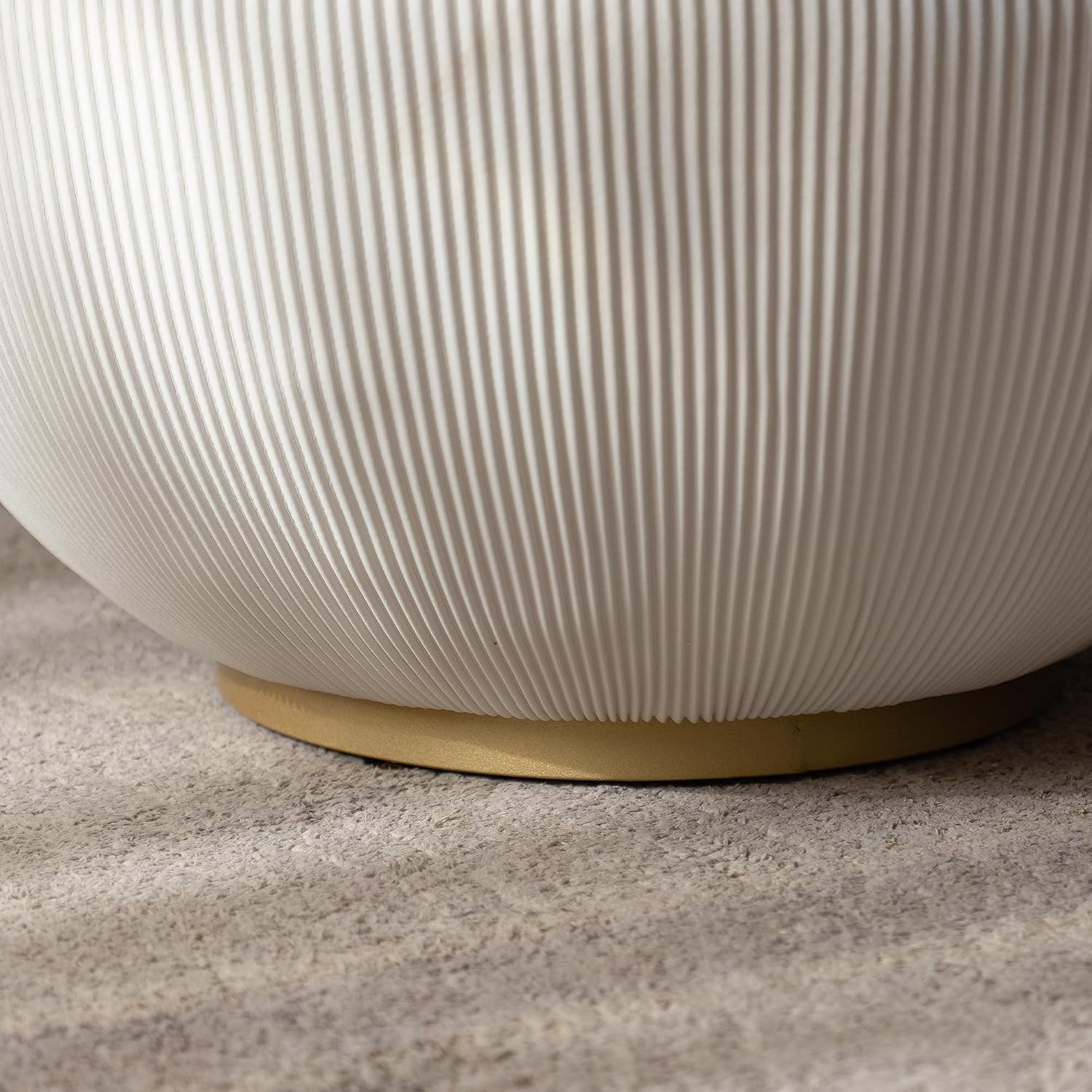 White Round Coffee Table with Sintered Stone Tabletop, 27.56' Drum Coffee Table with Fluted PU Leather Covered and Metal Base, Circle Cocktail Tea Table for Living Room