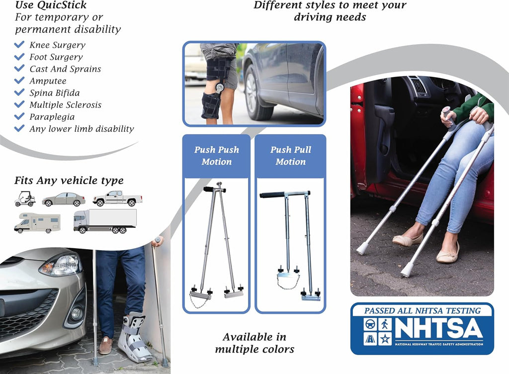 QuicStick Car Hand Controls for Disabled Drivers, Handicap Driver Hand Controls, Driving Handicap Aid Equipment For Permanent Or Temporary Disability