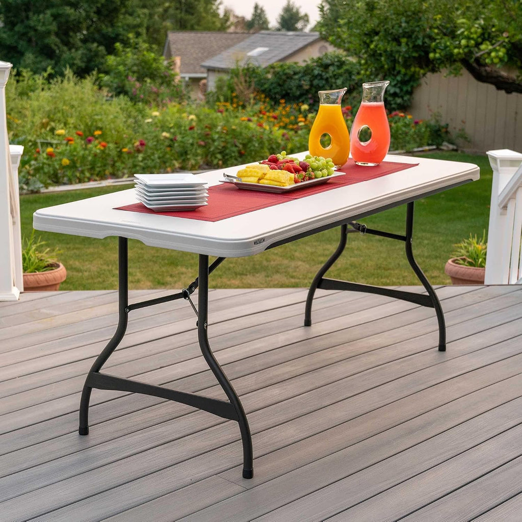 Lifetime 6-Foot Nesting Folding Table, Commercial, Almond