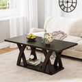 47' Wood Coffee Tables for Living Room Rustic Stands with Storage Shelf Brown Coffee Tables for Living Room. Farmhouse Center Stands with Shelf Farmhouse Rectangle Center Table