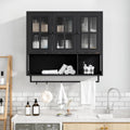 Bathroom Medicine Cabinet Wall Mount with Tempered Glass Doors Open and Hidden Storage Towel Bar for Bathroom Over The Toilet Laundry Room Kitchen