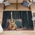 Guitar Rugs for Music Room - 5x7 Rug, Americana Guitars Rug, Musical Instrument Washable Area Rugs for Bedroom, Rock and Roll Carpet, Boys Room Carpet - Guitar Home Decor & Gift