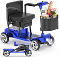 Mobility Scooters, Lightweight Electric Scooters for Seniors&Adults | 49lb Aluminum Frame with Removable Battery, Foldable Motorized Scooters for Trips, Shopping, Daily Use, Royal Blue, 10 Ah