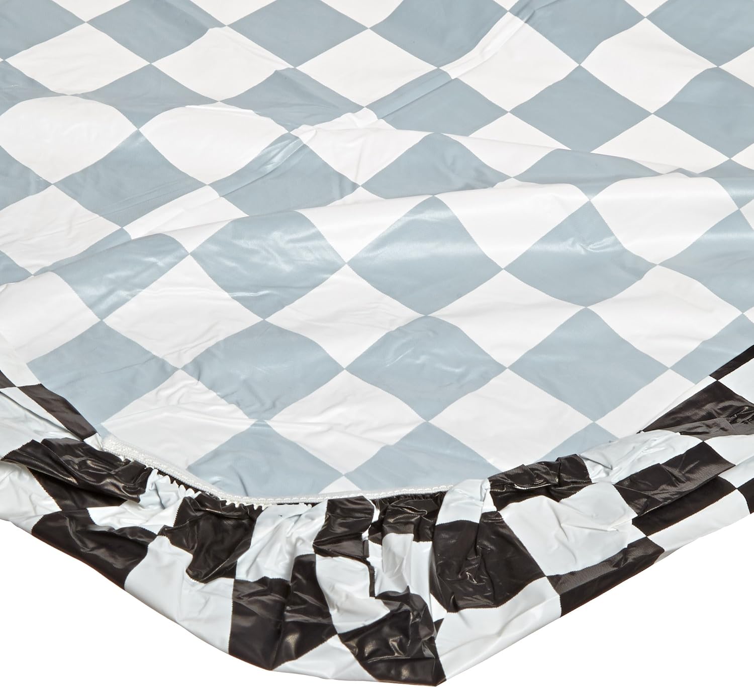 Kwik-Covers 3072-BLKW 30'' X 72'' Kwik-Covers- Black/White Check Fitted Table Cover (1 full case of 100)