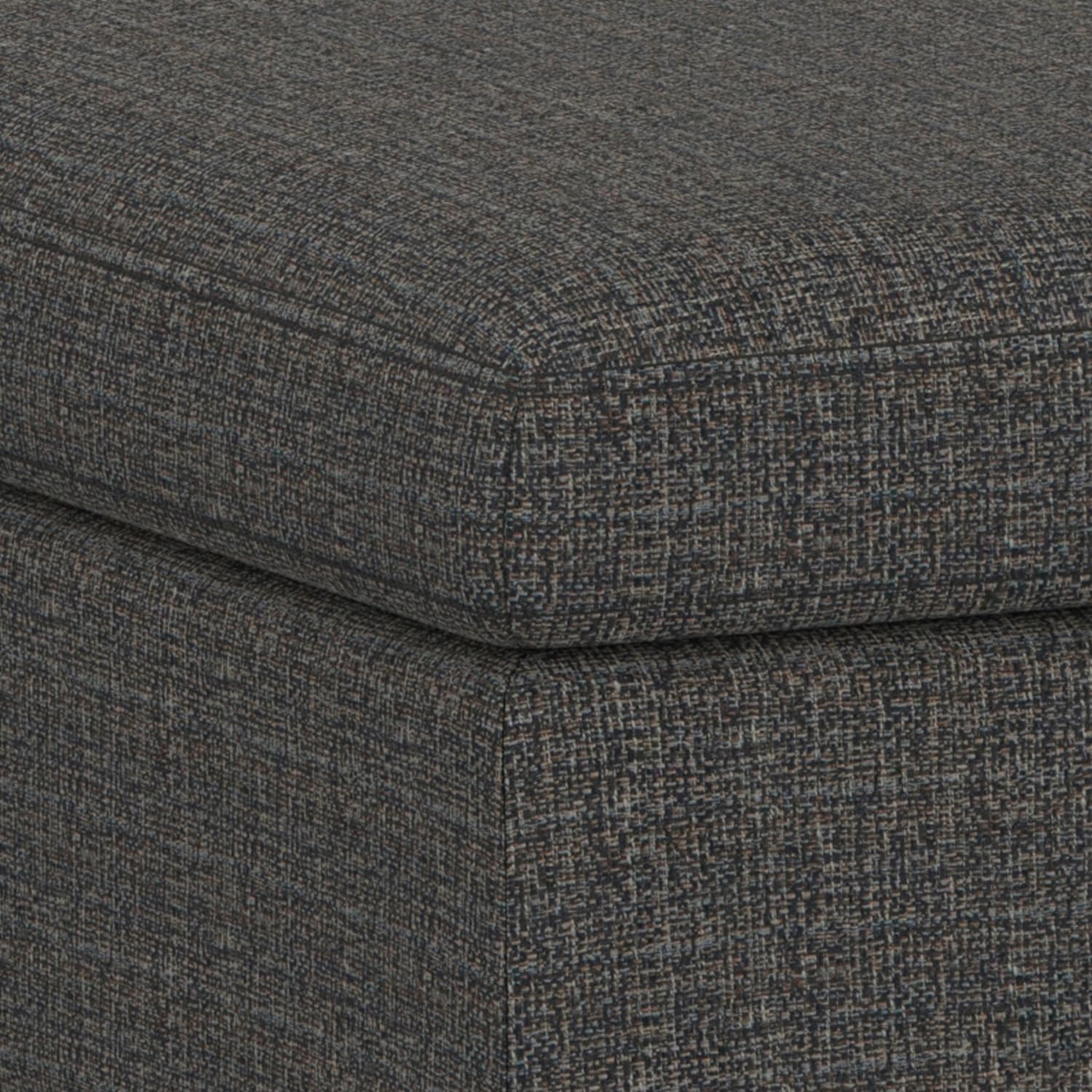 SIMPLIHOME Owen 36 inch Wide Mid Century Modern Square Coffee Table Storage Ottoman in Ebony Tweed Look Fabric, Assembled, for the Living Room, Entryway and Family Room