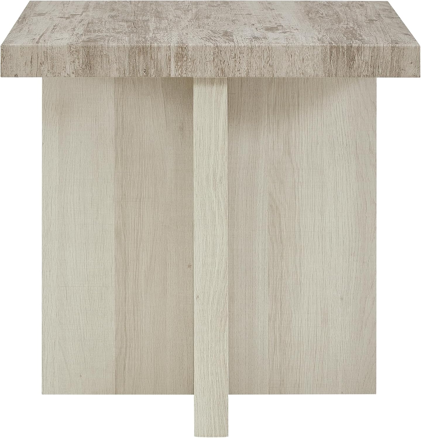 Roundhill Furniture Mchome 3-Piece Coffee Table Set, Coffee Table and Two End Tables, Weathered Gray and Beige