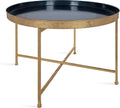 Kate and Laurel Celia Modern Glam Round Coffee Table, 28.25' x 28.25' x 19', Navy Blue and Gold Leaf, Chic Sophisticated Accent Table