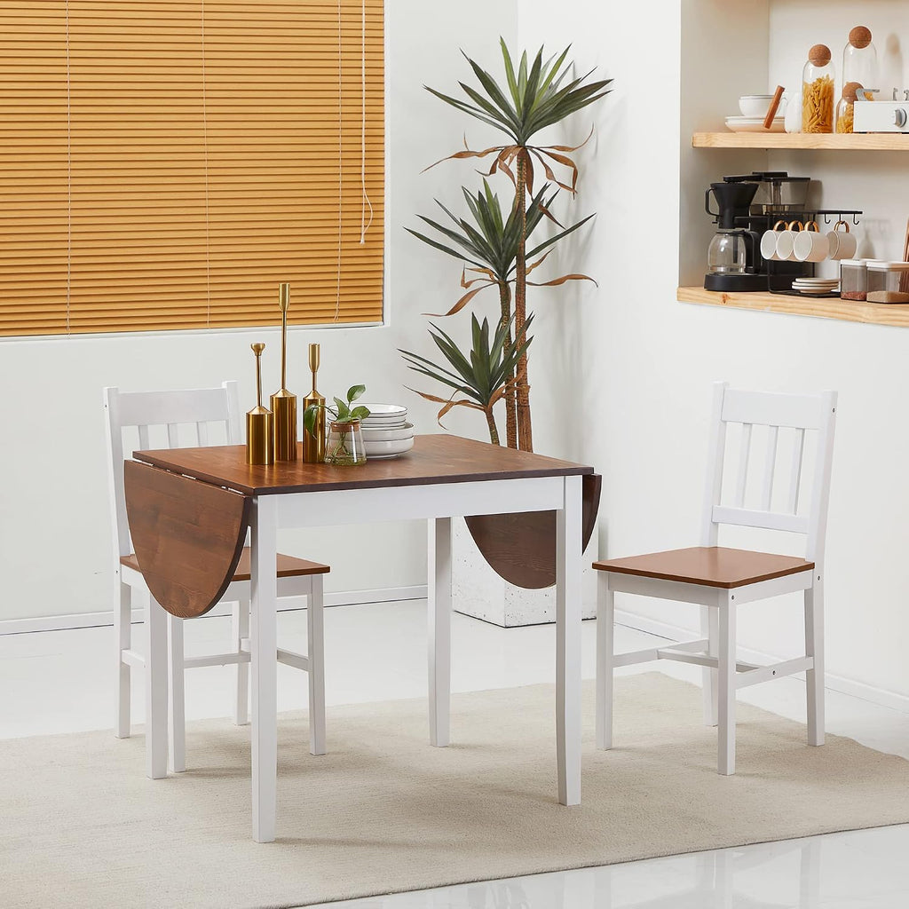 HOMCOM 55' Solid Wood Kitchen Table for 4-6 People, Oval Drop Leaf Tables for Small Spaces, Folding Dining Table, Brown