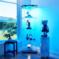 65' Corner Glass Display Cabinet with 13 Colors Lights, 4-Tier Corner Curio Cabinet Display Case with Lock for Collectibles, Home Decor Glass Shelf for Living Room, Bedroom, Office, Shop, Black
