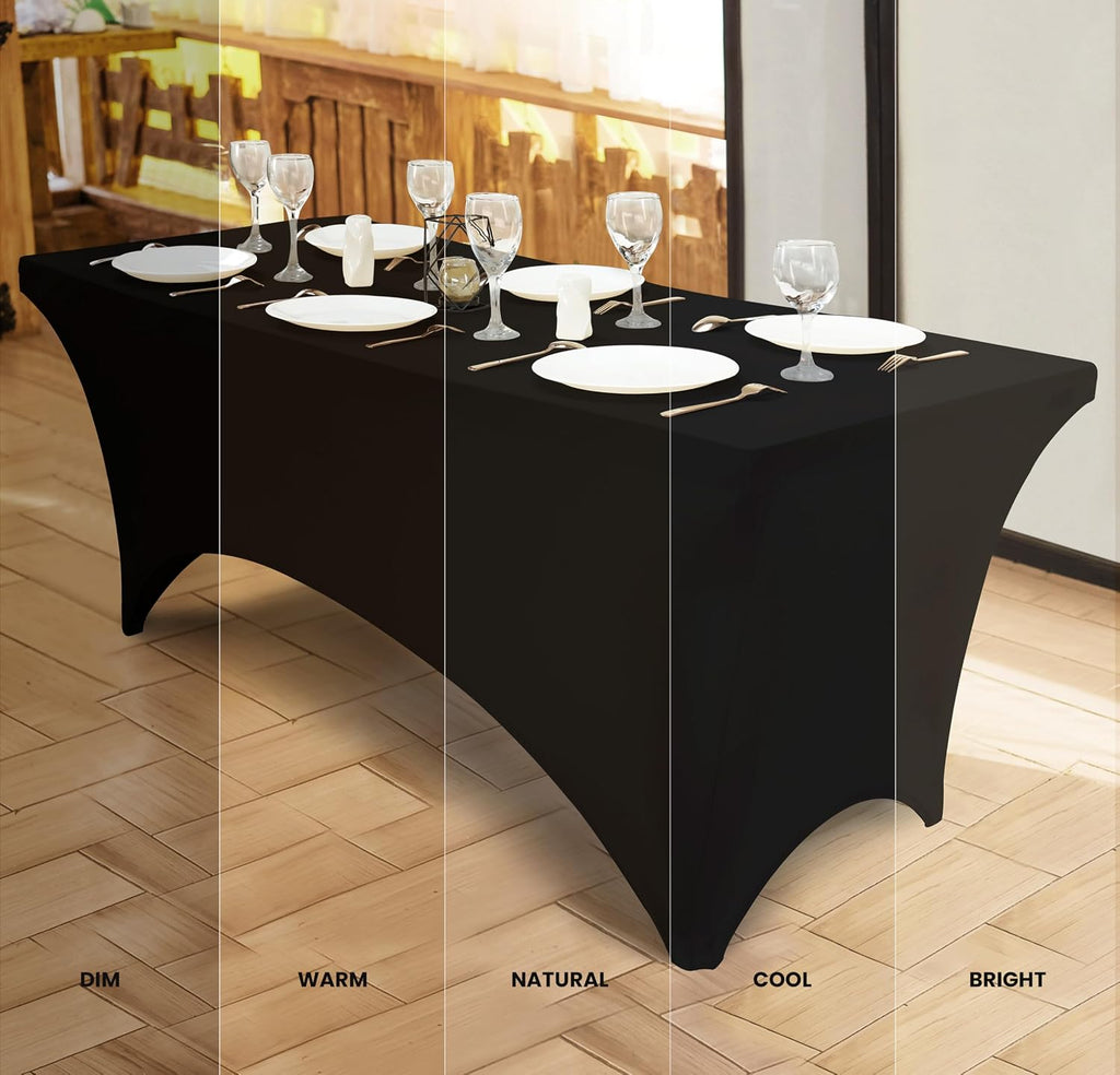 Utopia Kitchen 6Ft 10 Pack, Black Tablecloth for Rectangle Tables - Fitted Table Cloth Washable & Wrinkle Resistant Bulk Event Hospitality Wedding Banquet Corporate Functions Use