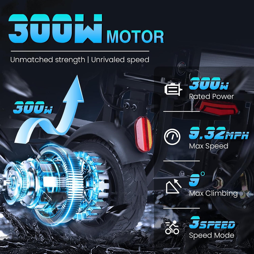 2026 New Upgrade Folding Mobility Scooters for Adults, 9.32mph 3 Wheel Ultra Lightweight Travel Portable Power Scooters for Seniors, with Automatic Cruise Control, with Basket & Cup Holde, Dust Cover