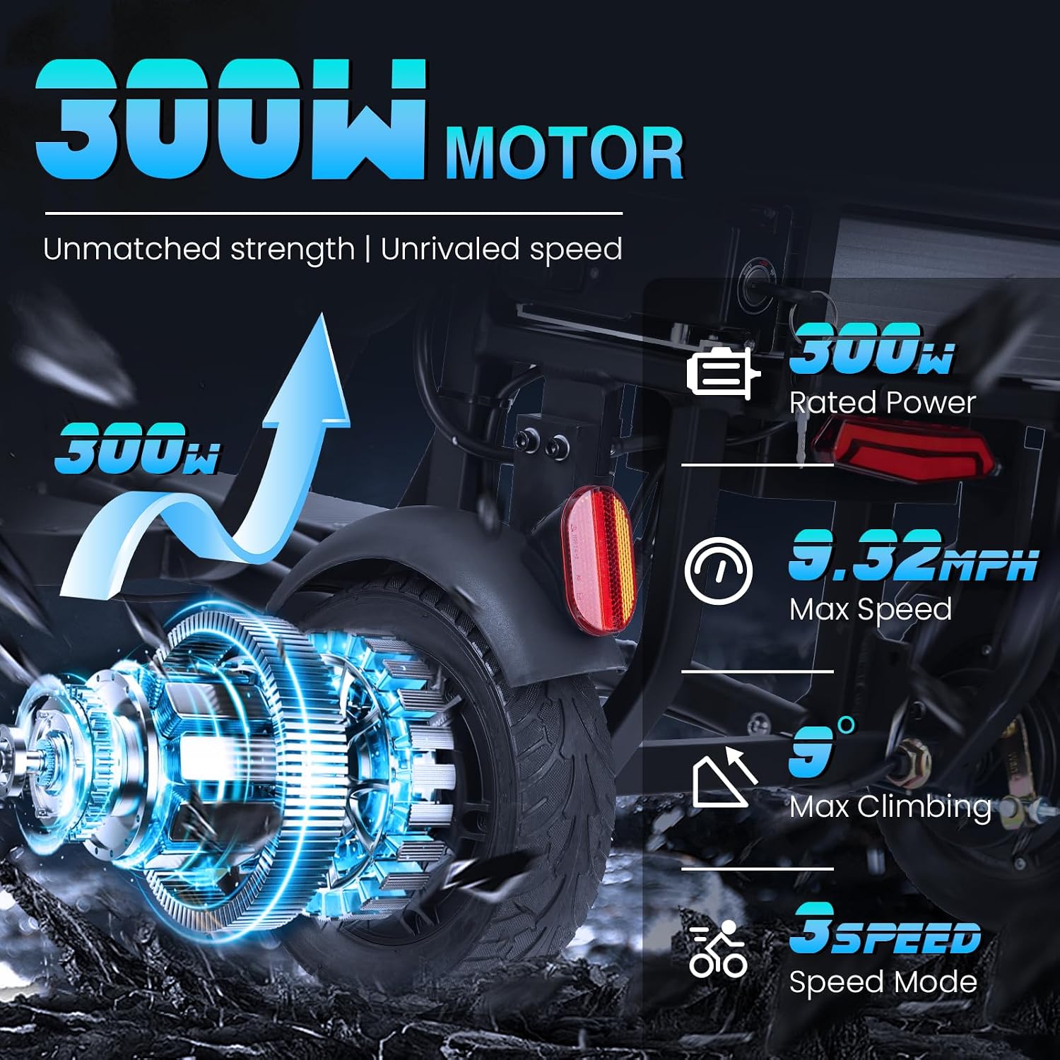 2026 New Upgrade Folding Mobility Scooters for Adults, 9.32mph 3 Wheel Ultra Lightweight Travel Portable Power Scooters for Seniors, with Automatic Cruise Control, with Basket & Cup Holde, Dust Cover