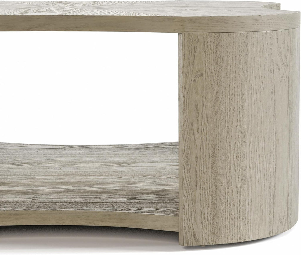 Furniture of America Selyra Modern Solid Wood 42-inch Mobile Square Coffee Table with Casters, 1 Shelf and Plinth Base for Living Room, Oak