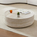 JUSTONE Round Coffee Tables for Living Room, Faux Mars Pattern Modern Minimalist Side Tables Accent End Table End Table for Apartment,Office,Ø35.43'' x 12' H,Marble