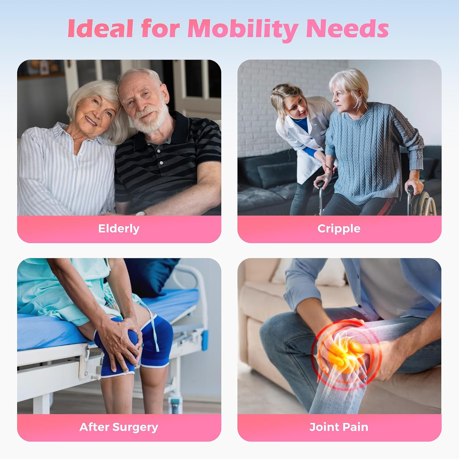 Mobility Scooter for Adults & Seniors with Removable Battery, Cruise & Airport Approved, Foldable Motorized Scooters with Dual Basket, Phone & Cup Holder, Pink