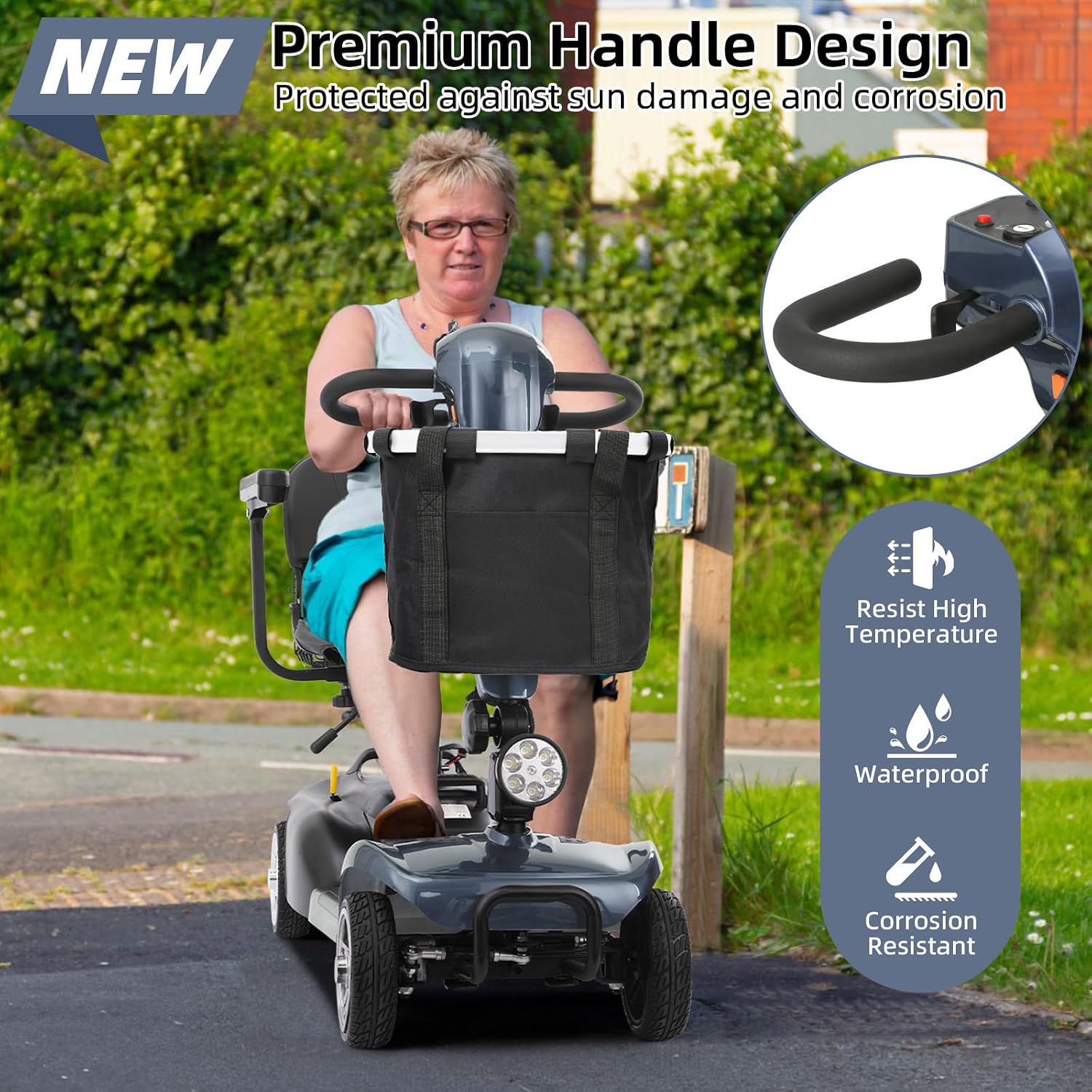 20 Miles 4 Wheels Mobility Scooter for Seniors/Adults Up to 300LBS,350W Electric Wheelchair Detachable Lithium Battery,Dual Baskets,Rotating Seat,with Taillight, USB Charging, Gray 18AH