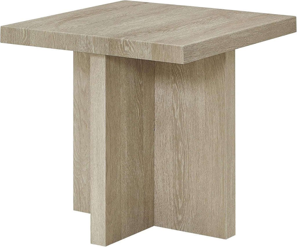 Roundhill Furniture Mchome 3-Piece Coffee Table Set, Coffee Table and Two End Tables, Oak Finish