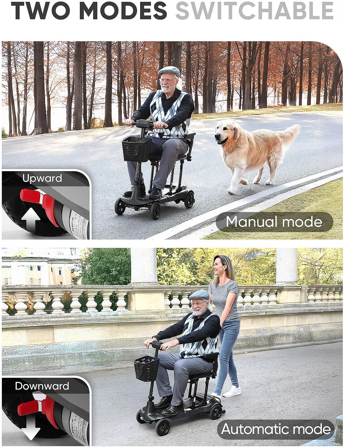 Mobility Scooters for Adults & Seniors - Ultra Lightweight 27.5 lbs Carbon Fiber Folding Electric Scooter - Airlines Approved All-Terrain Portable Scooter with Basket and Charger Included-Carbon Black