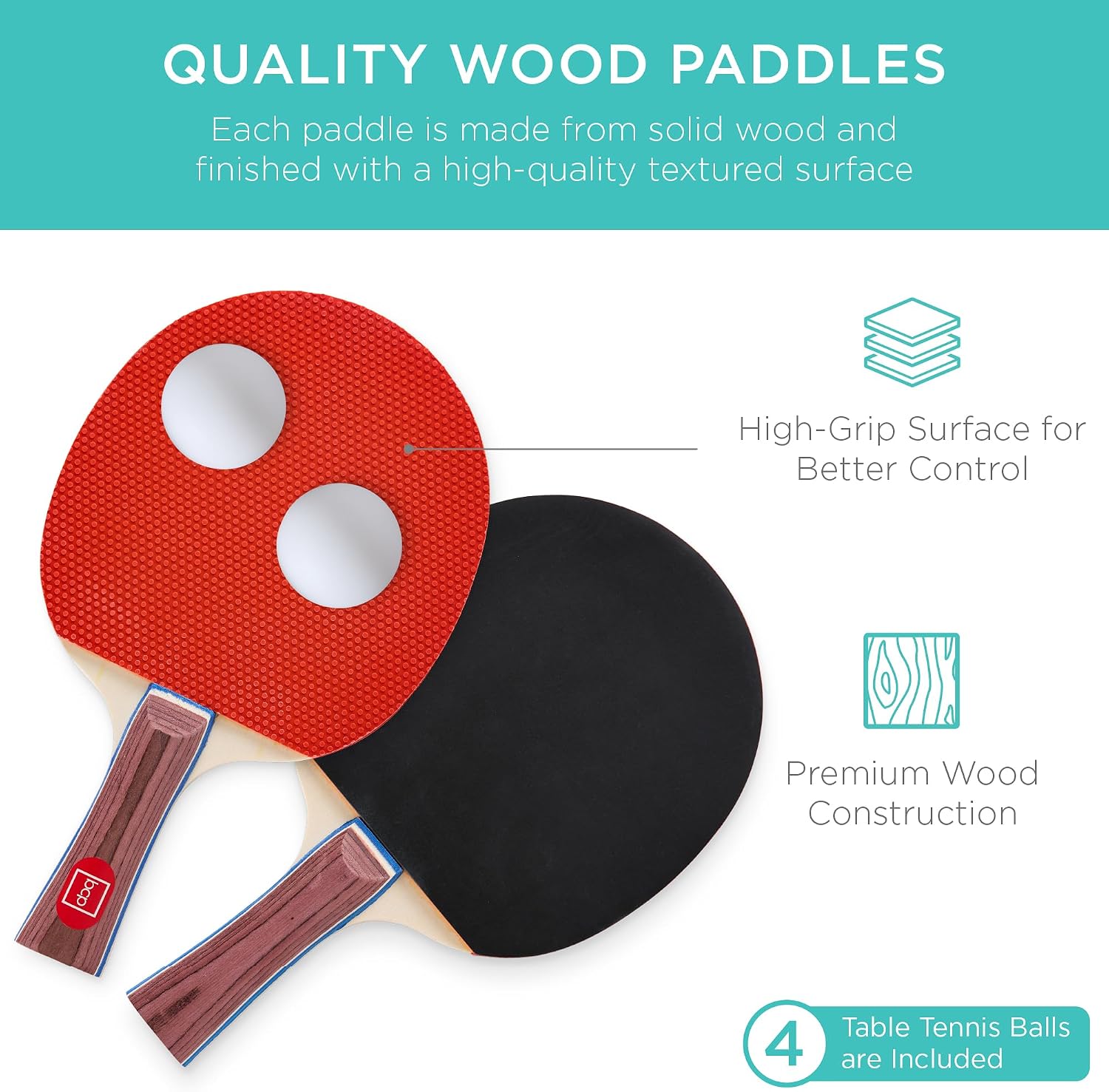 Best Choice Products Portable Ping Pong Table, Mid-Size Folding Indoor Outdoor Table Tennis w/ 2 Paddles, 4 Balls Included, Carrying Bag