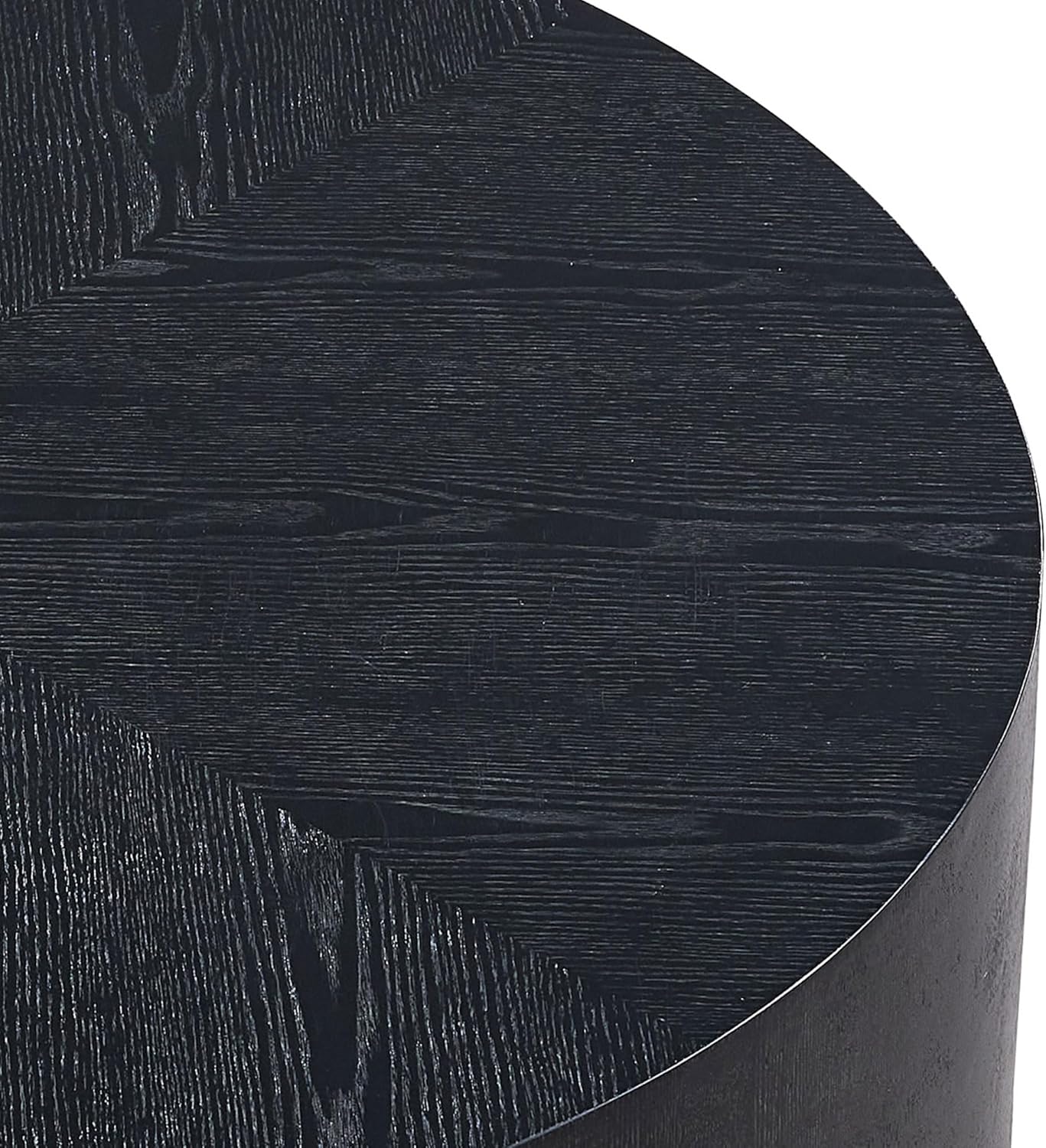 JUSTONE Round Coffee Tables for Living Room,Modern Minimalist Side Tables Accent End Table MDF Drum Center Table for Apartment,Office,Ø35.43'' x 12' H,Black