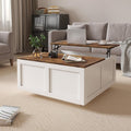 HedoAjim Lift Top Coffee Table with Storage, 31.5' Square White Coffee Table with Large Hidden Storage, Wood Living Room Table Center Table for Living Room Dining Reception Room