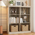 GarveeHome 6 Cube Storage Organizer, 53 Inch Tall Bookcase with Anti-Tip Design, Sturdy Wooden Bookshelf for Living Room, Bedroom, Home Office, Ivory White Cube Shelf