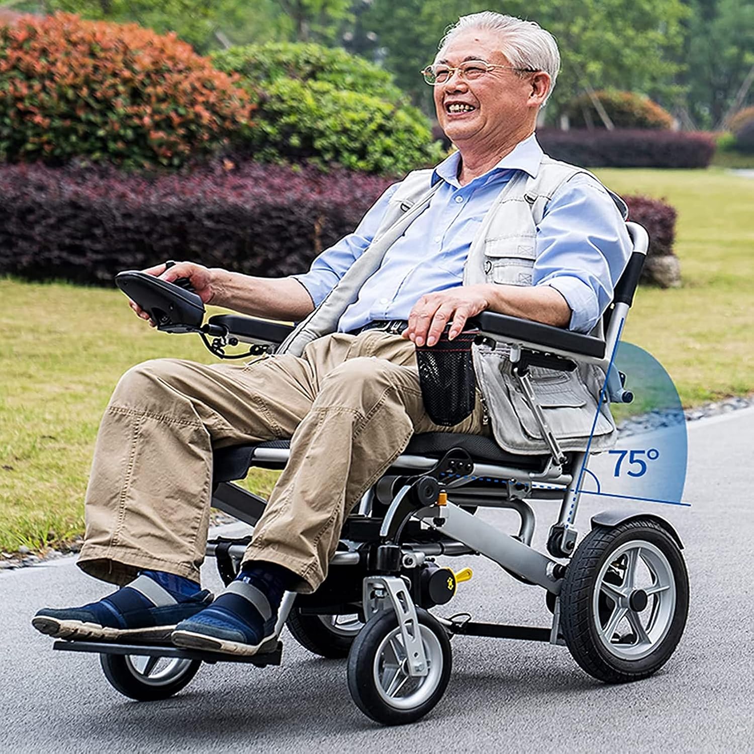 Electric Wheelchairs Lightweight Foldable Intelligent Automatic Electric Scooter for Elderly with Inconvenient Legs,Disabled