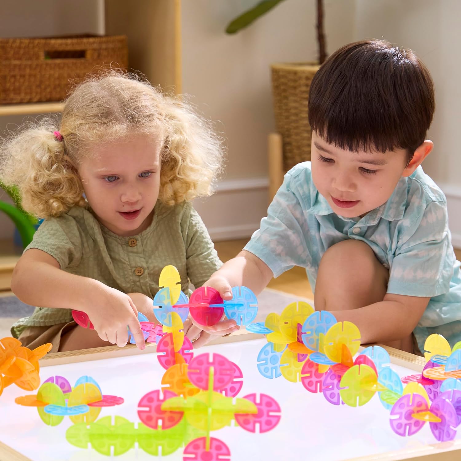 Guidecraft LED Tabletop Lightbox: Activity Light Table for Preschool, Classroom and Kids Playroom | Sensory Learning | Educational Play