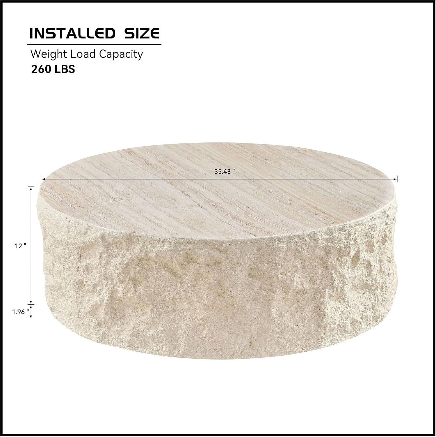 JUSTONE Round Coffee Table Set of 2,Modern Minimalist Side Tables for Living Room,Faux Marble Look，End Tables for Small Space,Home Office Decor